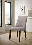 Gray padded fabric upholstery dining chair