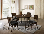 Gray walnut mid-century modern round table main photo
