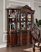 Faux wood carved details hutch & buffet in brown cherry finish main photo