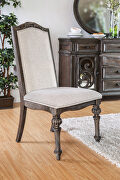 Rustic natural tone upholstered seat dining chair main photo