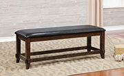 Brown cherry padded leatherette cushions bench