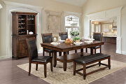 Brown cherry transitional dining table main photo