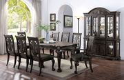 Dark gray traditional dining table w/ 1x18 leaf main photo