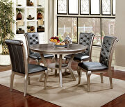 Amina R Champagne finish round dining table