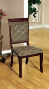 Antique cherry/ beige padded seat and back dining chair