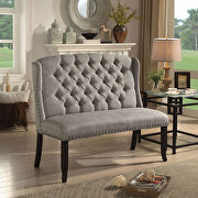Light gray transitional 2-seater love seat bench main photo
