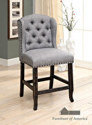 Sania (Light Gray) Light gray linen-like fabric counter ht. chair