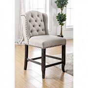 Beige linen-like fabric counter ht. chair