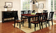 Dover (Black) Black/ cherry transitional dining table w/ leaf