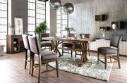 Rustic oak counter height dining table main photo