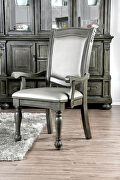 Gray/ silver padded seat and back dining chair
