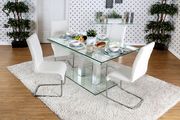Curved tempered glass top dining table