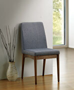 Natural tone/ gray padded fabric seat & back dining chair