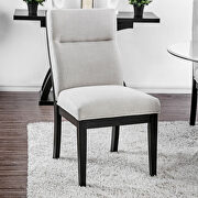 White padded fabric cusions contemporary dining chair