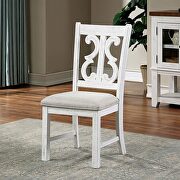 Decorative back rest and padded fabric seat dining chair main photo