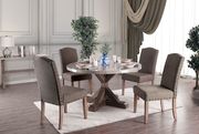 Gray natural marble top round dining table main photo