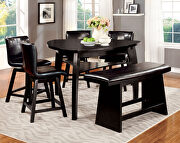Black finish contemporary counter ht. table