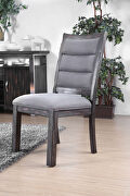 Gray finish linen-like fabric dining chair main photo