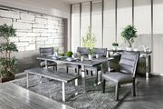 Rustic gray finish contemporary family size dining table main photo