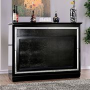 Black Contemporary Bar Table w/ LED Touch Light & Mirror main photo