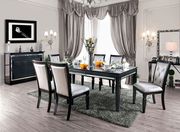 Black/silver contemporary dining table