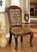 Brown/ cherry damask print fabric dining chair main photo