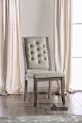 Natural rustic upholstered seat dining chair main photo