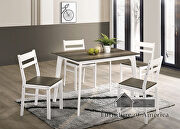 Debbie II (Gray) Natural wood grain seat and table top 5 pc. dining table set
