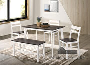 Debbie (Gray) Natural wood grain seat and table top 5 pc. dining table set