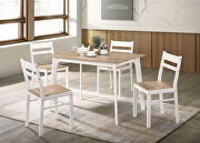 Debbie II (Natural) Natural wood grain seat and table top 5 pc. dining table set