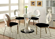 Glass top /flared v-shape base dining table main photo