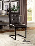 Brown padded leatherette seat & back dining chair