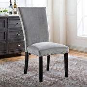 Gray padded flannelette seat dining chair