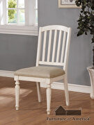 Antique white/ gray upholstered seat dining chair main photo