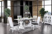 Transitional style white/gray dining table main photo