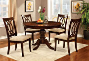 Brown cherry round pedestal dining table