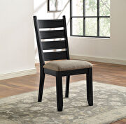 Black/ beige ladder back design dining chairs