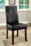 Brown cherry/ black transitional dining chair