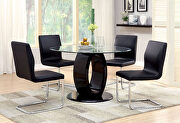Lodia (Black) Black finish/ glass top contemporary round table