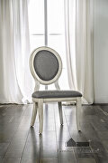 Kathryn (White) Gray padded fabric seat dining chair