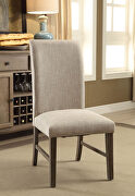 Siobhan Rustic dark oak/beige transitional side chair