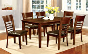 Brown/ cherry transitional dining table main photo