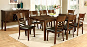 Hillsview (Brown) Brown/ cherry transitional dining table w/ leaf