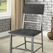 Silver/gray hand brushed powder coated finish dining chair