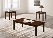 Contemporary brown wood grain finish 3 pc. coffee table set main photo