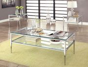 Chrome / Glass Coffee Table w/ Open Shelf Design