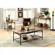 Industrial glam natural oak finish coffee table main photo