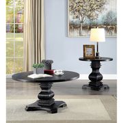 Antique Black Round Traditional Style Coffee Table main photo