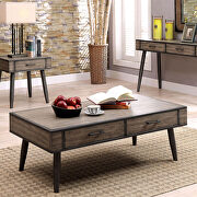 Metal frame gray finish and veneer panels coffee table main photo