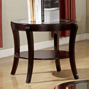 Espresso contemporary end table w/ glass top
